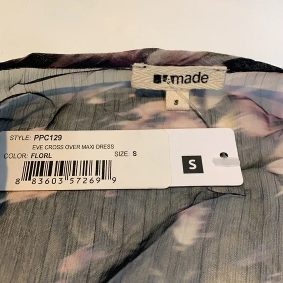 LA Made Eve Cross Front Maxi Dress in Floral Print - Picture 7 of 7